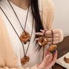 Fermented alkaline water bread resin croissant resin long necklace women's niche unique neck sweater chain