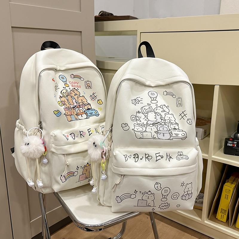 High-value Cartoon Backpack Women's New Casual Large-capacity Backpack Junior High School High School Student Schoolbag