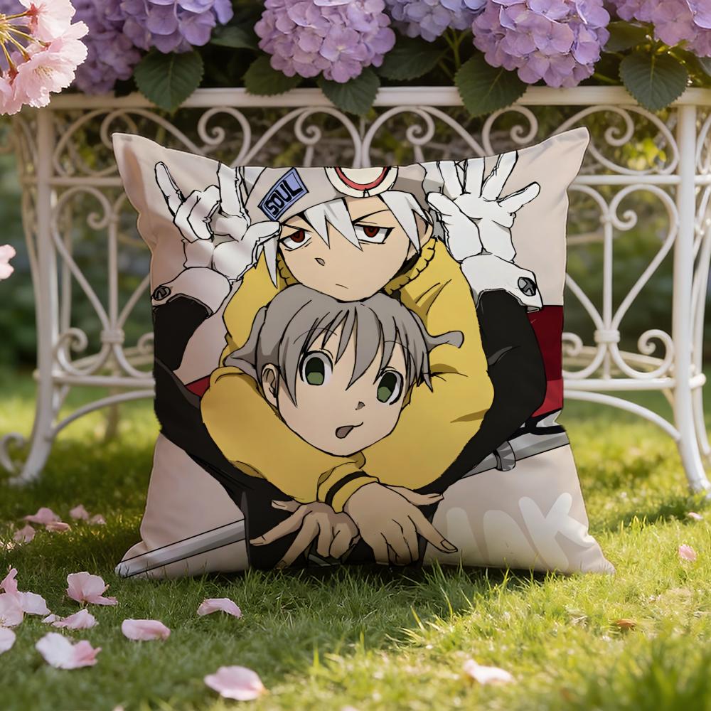 Anime S-SOUL E-EATER Cushion Cover Home & Car Dual-Scene Pillow Cover: Reversible for Premium Comfort