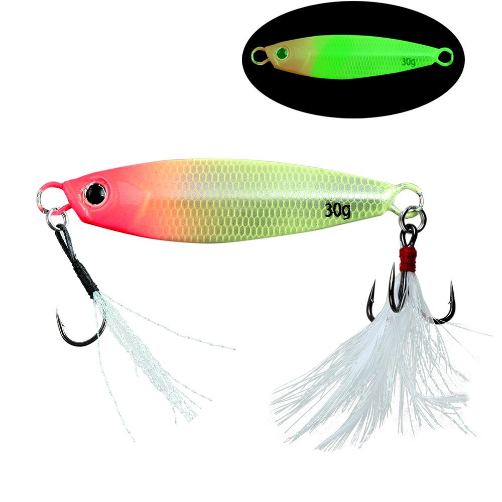 Luminous Jigging Lure for Long Casting7g30gFeather Hook Sea Fishing Floating Shore Mackerel Special Bait