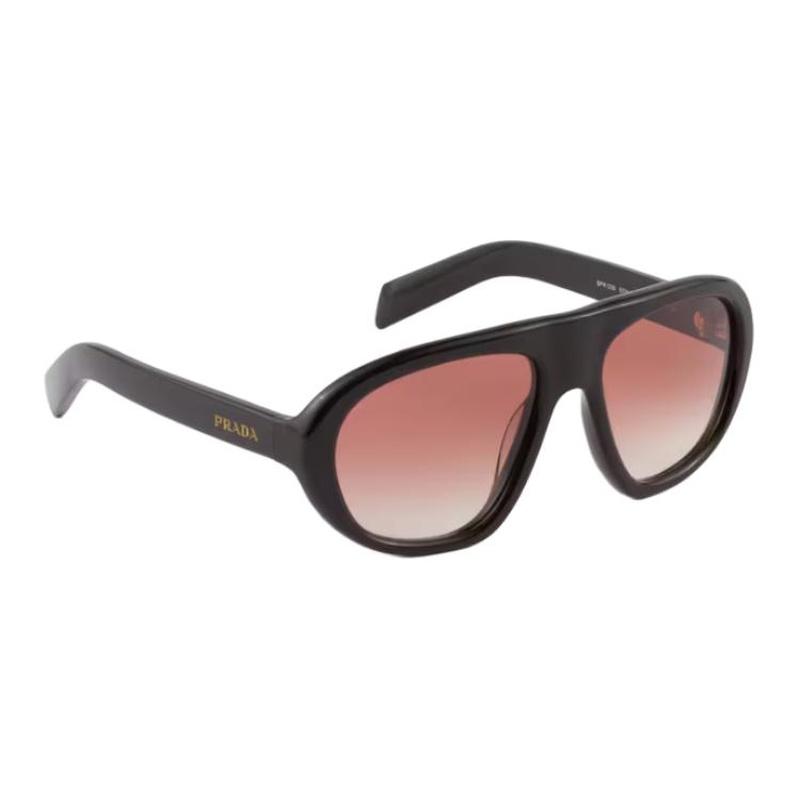 Prada Brand Logo Design Acetate Aviator Sunglasses Women's Cigar Brown
