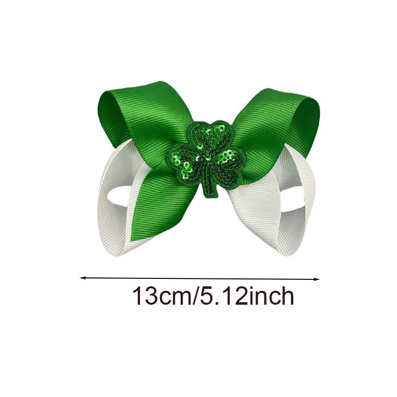 European Saint Patrick's Day Shamrock Bow Hair Clip for Girls
