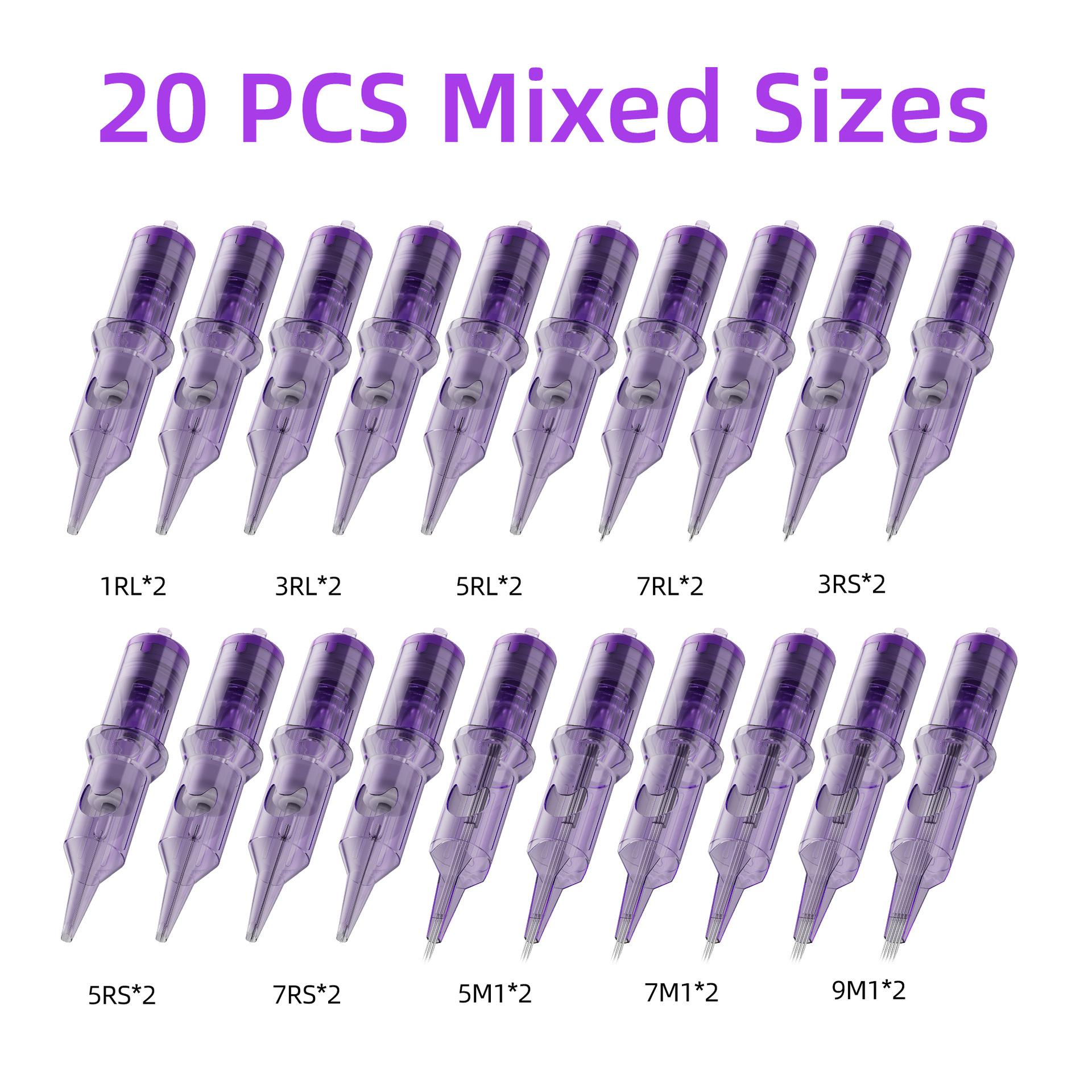 

Фиолетовая интегрированная игла для татуировки, режущая нить и туман 20 шт. Татуировка Татуировка Вышивка, Синий Полумесяц, Фиолетовая игла Оборудование для татуировки