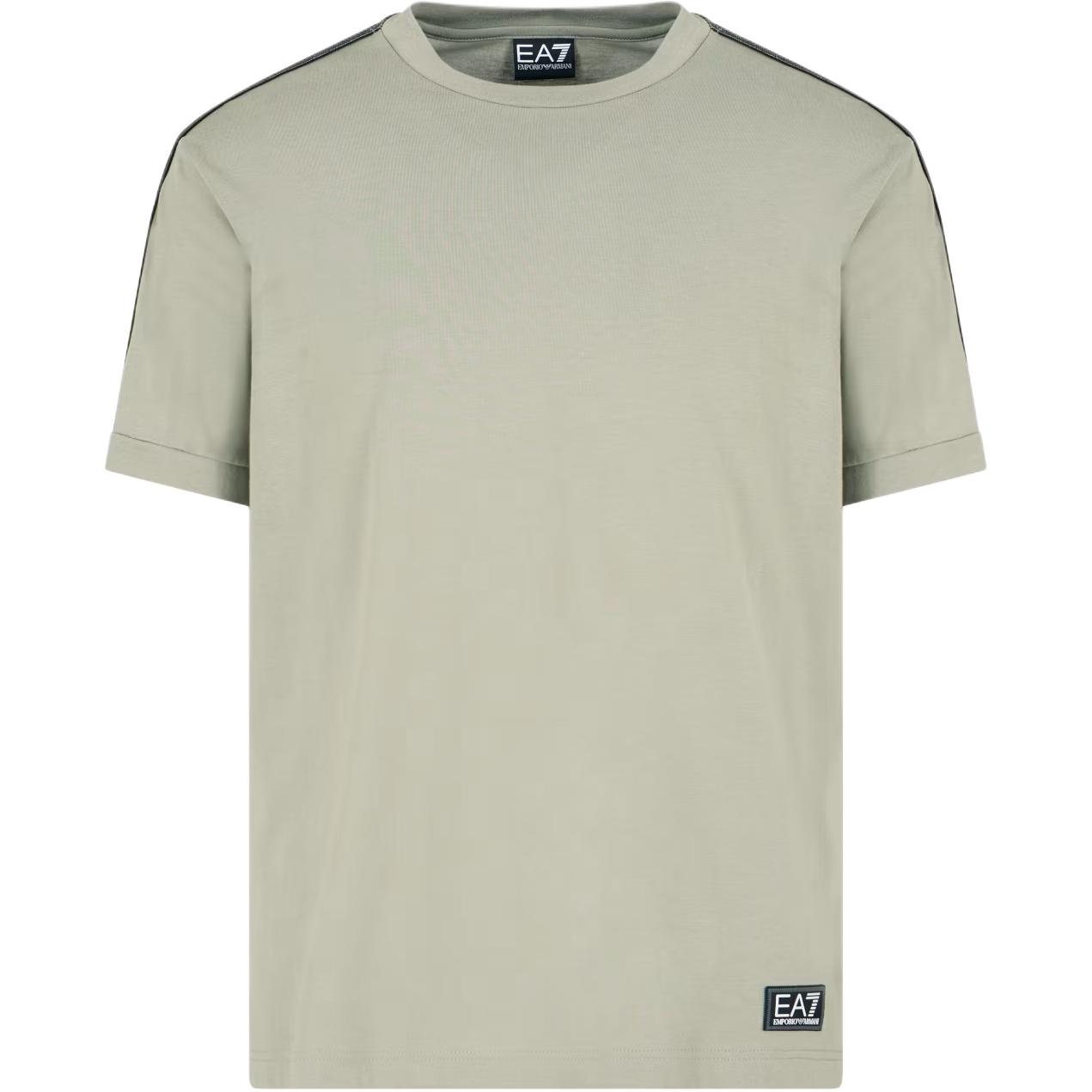 Emporio Armani EA7 Solid Knit Crew Neck Short Sleeve T-Shirt Men Tops Gray 7M000138-AF10375-U8058 M