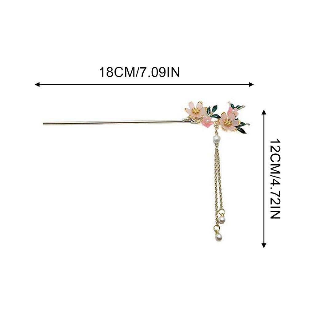 Hair Clasp Sticks with Flower Pendant Stable Grips Bridal Hair Jewelry Accessories for Women Girls and Hairdressing Salon