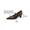Fashion NEW Spring/Autumn Women Pumps Genuine Leather Shoes for Women Pointed Toe Thin Heel Shoes Cocise Black High Heels Mary Janes