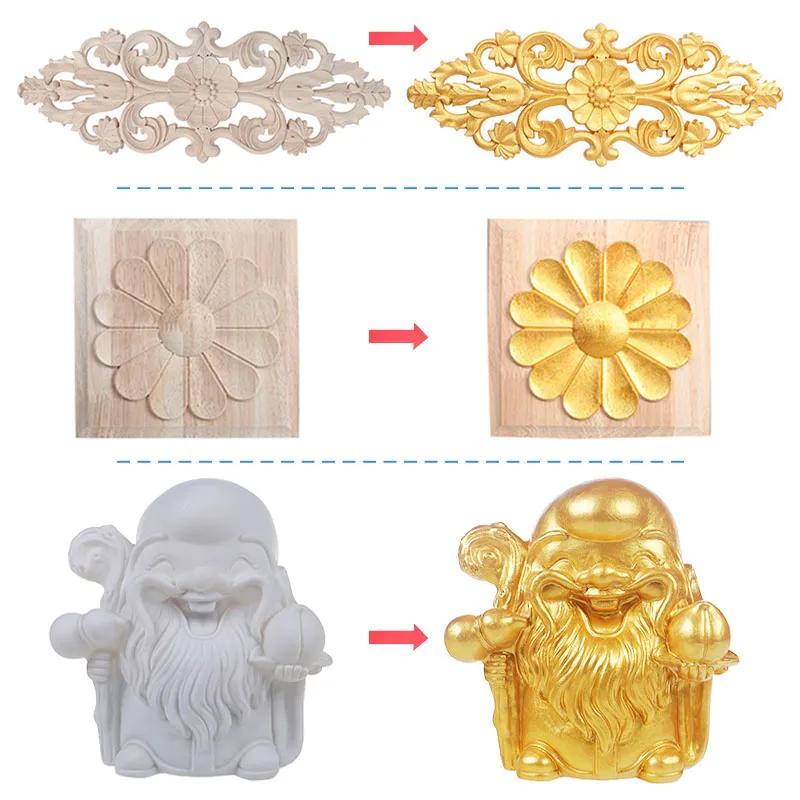 100g/bottle Water-based Bronzing Paint Oily Gold and Silver Foil Paint Tombstone Furniture Iron Gate Statue Restoration Coloring