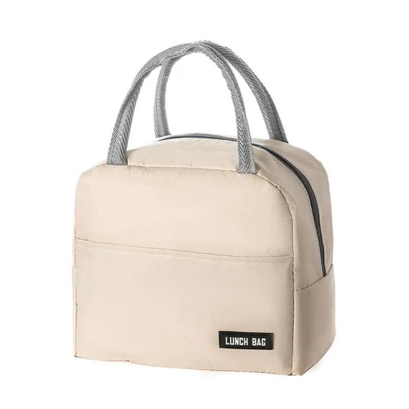 New Portable Lunch Box Bag Solid Color Thickened Thermal Insulation Bag Suitable For Students Office Workers & Other Occasions