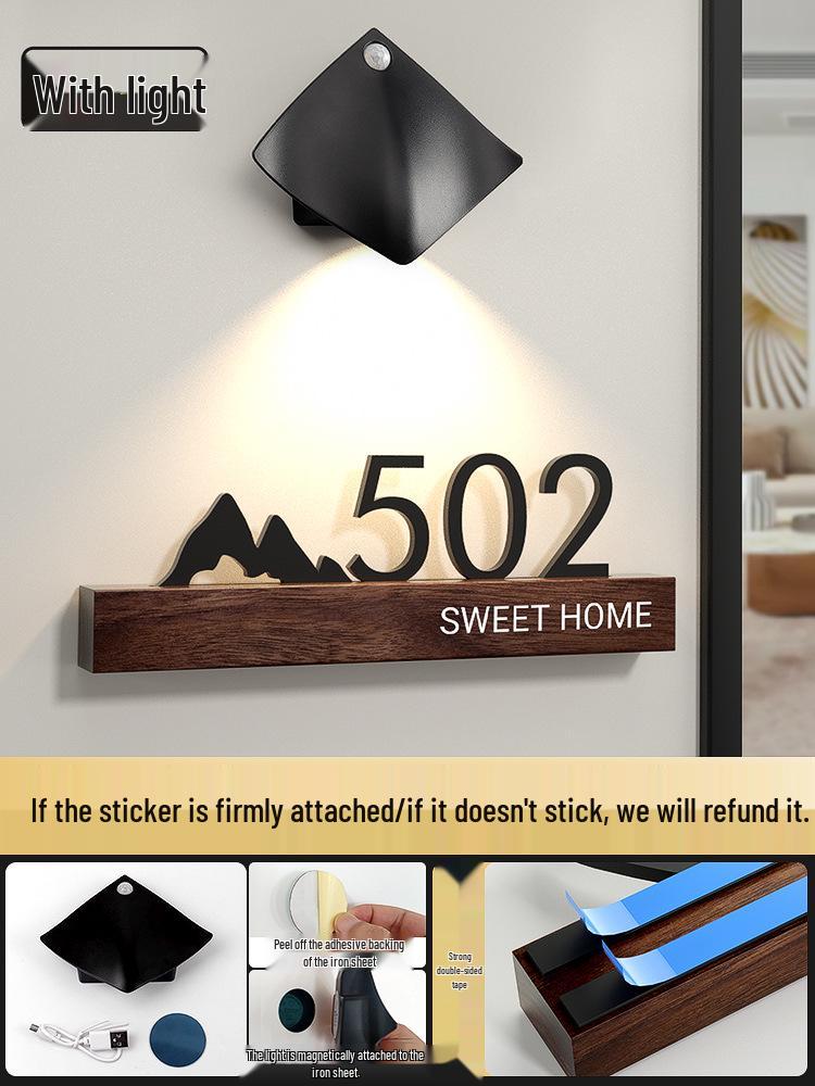 Luminous Personalized House Number Sign Sticker for Front Door