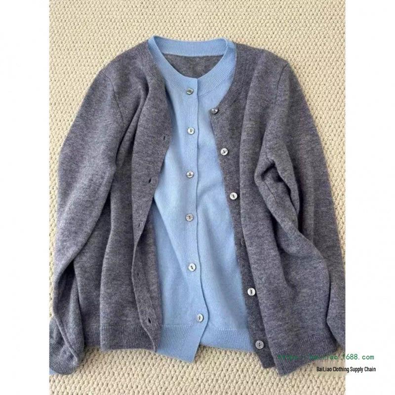 Women's Loose Fake Two-Piece Knitted Cardigan & Pullover - Spring/Autumn