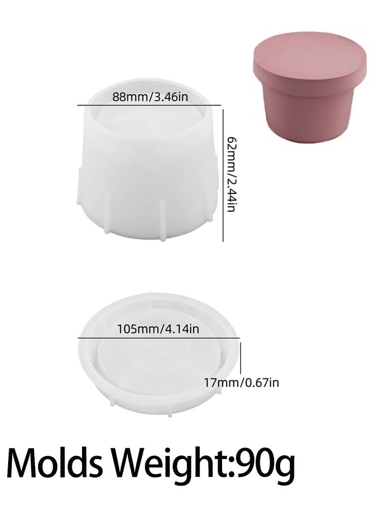 

Round Candle Jar Silicone Mold DIY Flowerpot Concrete Casting Molds Plaster Resin Jewelry Storage Box Craft Making Home Decor