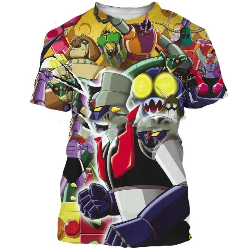 Moda Caliente Mecha Clocl Mazinger Z Impresión 3D Camisetas Cuello Redondo Hombres/Mujeres Casual Manga Corta Moda Camiseta Cosplay Ropa Unisex