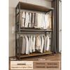 Metal Walk-In Wardrobe: Floor-Standing Clothes Rack, Open Garment and Hat Rack, Bedroom Shelf Assembly
