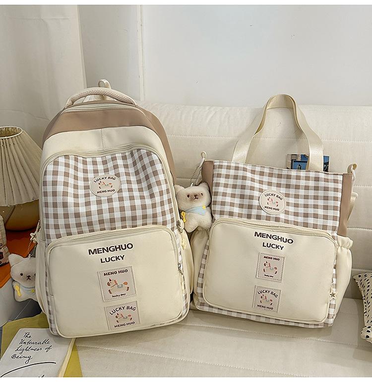 Schoolbag Girl Small Fresh Junior High School Student Schoolbag Ins Style Pattern Cute Lightweight Campus Backpack Versatile Tutoring Bag