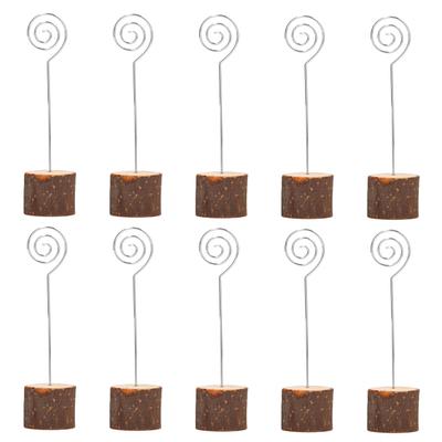 10 Stück Platzkartenhalter Modisch Schlicht Sicherer Halt Niedlicher Tischnummernhalter mit Holzfuß für Büro Jubiläum