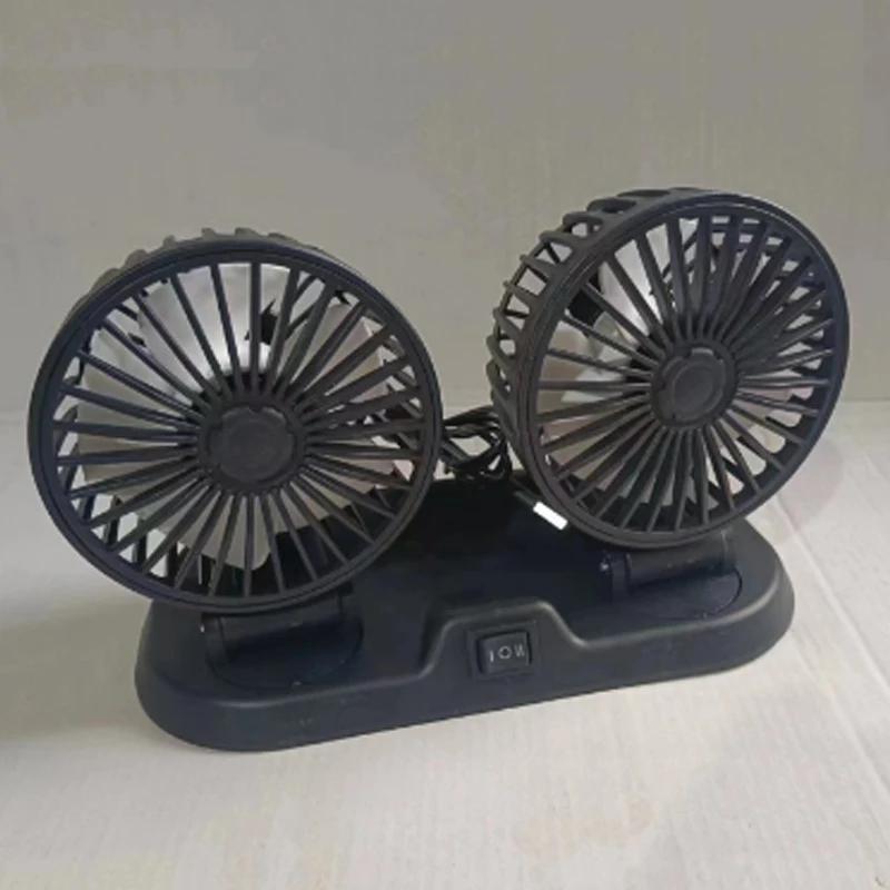 5V 12V 24V Car Fan Dual Head USB Cooling Fan 2 Speeds Adjustable Auto Air Cooler Car Accessories Wind Regulator
