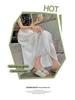 Women's White A-line Midi Skirt - 2025 Spring/Summer, Elastic High Waist, Slimming Long Fresh Style