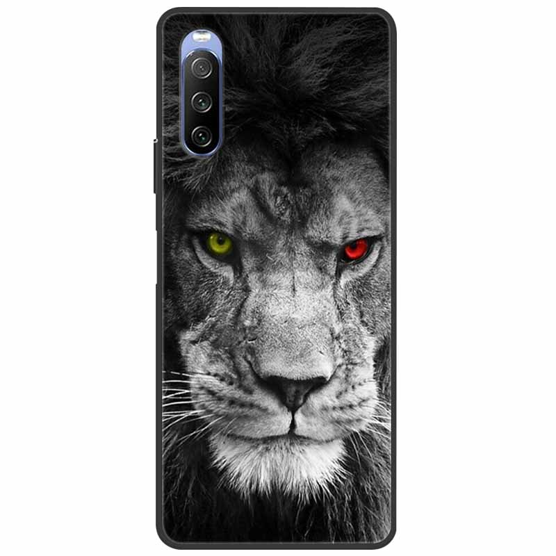 Soft Cover For Sony Xperia 10 III /5 III /1III Case Silicone Painted Marble Cat Funda Cover for Sony Xperia 1 II /10 II /5 Coque