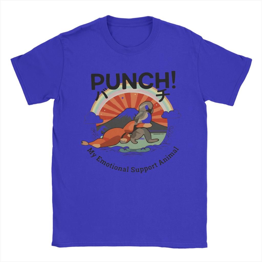 Punch the Monkey My Emotional Support Animal TShirts Unisex Pure Cotton Tee Shirt Round Neck Short Sleeve T Shirt Unique Tops