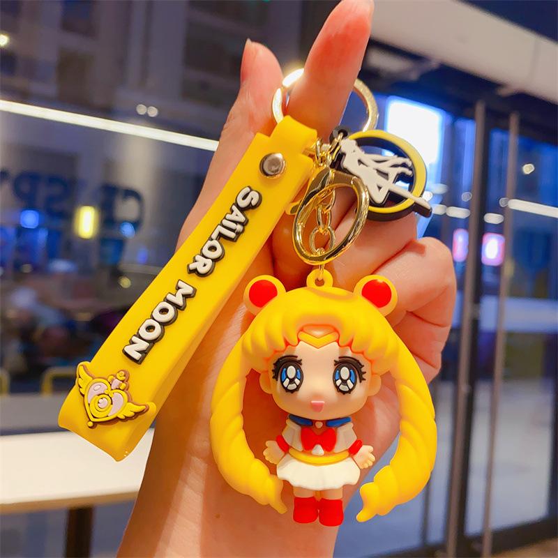 New Cute Sailor Moon Keychain Cartoon Epoxy Doll Bag Pendant Key Ring Small Gift