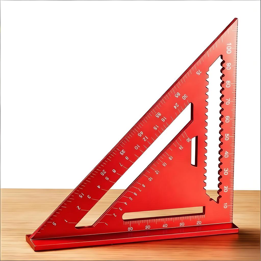 Aluminum Alloy Rafter Square, Metric Scale Angle Drawing Carpenter Measuring Layout Tool, 0-90° Protractor Cast Protractor