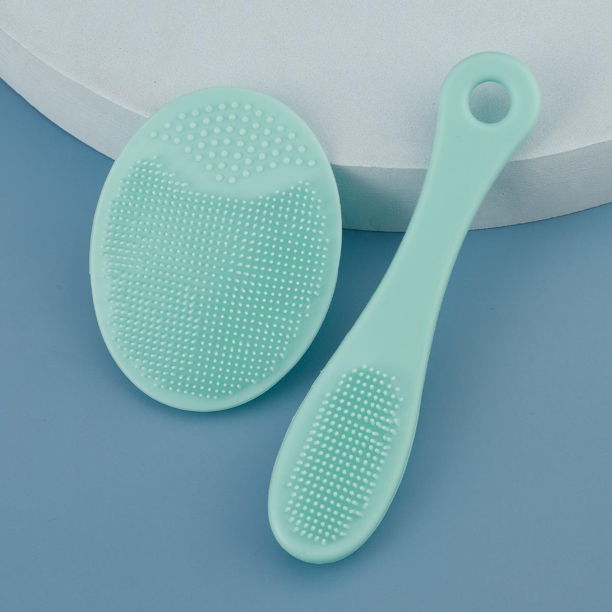 

Щетка для умывания лица, средство для удаления черных точек на носу и двусторонняя отшелушивающая щетка для губ, эксфолиатор для губ для ухода за кожей зелёный