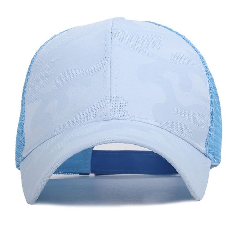 Women Outdoor Sports Hat with Ponytail Hole Camouflage Mesh Back Baseball Cap