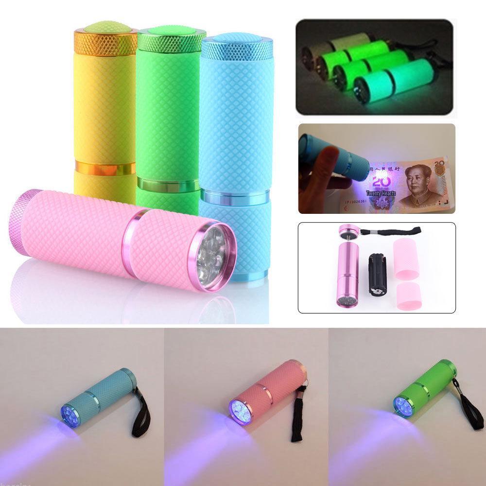 Portable Waterproof 9LED Flashlight: Quick-Drying Purple Light Nail Polish with Non-Slip Grip