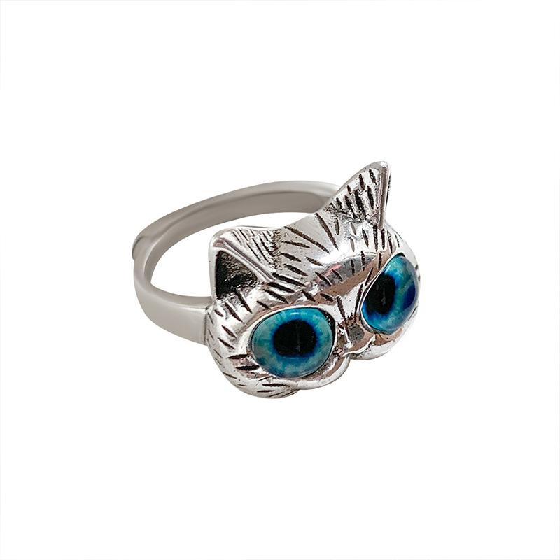 "Anello a forma di gatto in argento sterling 925 Lanzhi – Gioiello di lusso leggero con indice aperto"