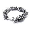 Lion head animal bracelet for men stainless steel braided chain wristband bracelet fashion hip hop jewelry
