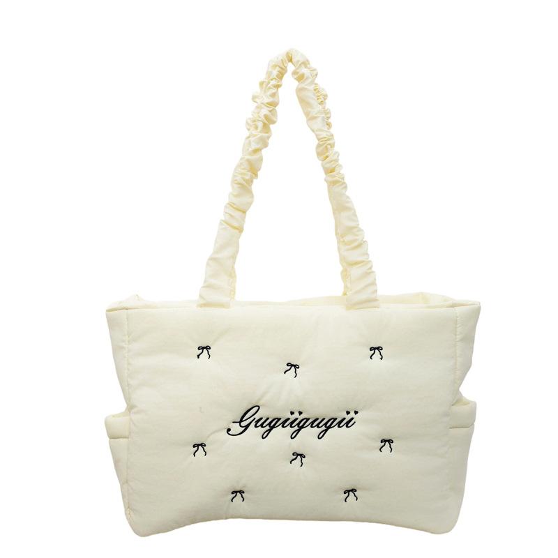 Quilted Tote Bag Women Fashion Soft Handle Shoulder Bag for Daily Use and Casual Outings