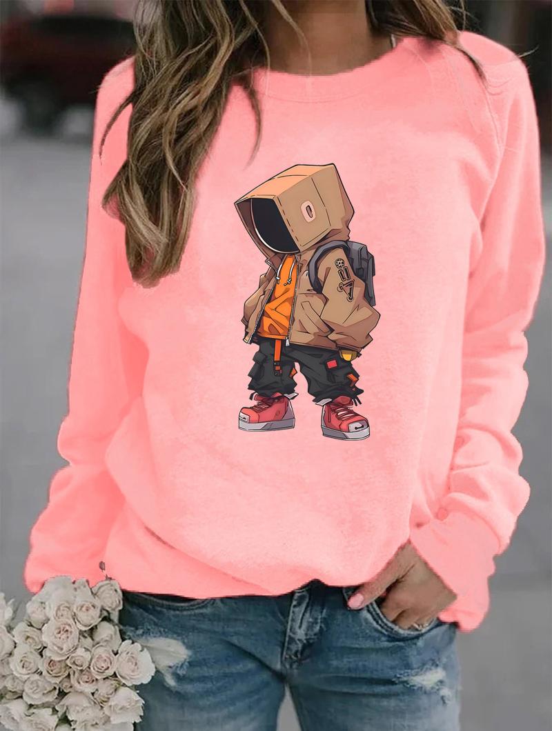 

Женская зимняя модная толстовка с круглым вырезом и длинными рукавами, доступная в различных модных узорах S