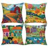 1/4pcs Colorful Farm-themed Pillowcase for Cozy Decor Sofa Cushion Cover Home Bedroom Room Decoration