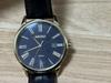 SEIKO Quartz Watch Embossed Leather Strap Black Gold Antique 7N42-0FZ0 Men's