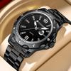 VA VA VOOM Men's Luminous Quartz Watch with Magnifier and Calendar, Steel Band, Sports Fashion