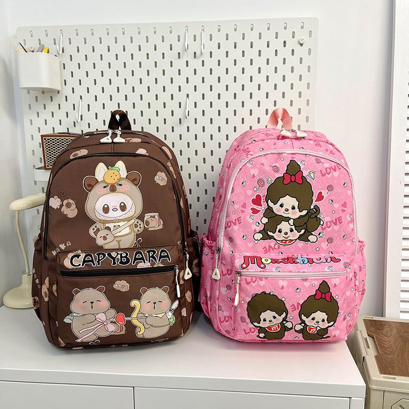 With Cartoon Backpack Print Design Suitable For Daily Kid