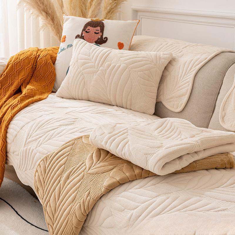 

Plush Sofa Cushion Non-Slip Thickened Winter Cushion Universal Cover Four Seasons Simple Milk Fiber 70*70cm