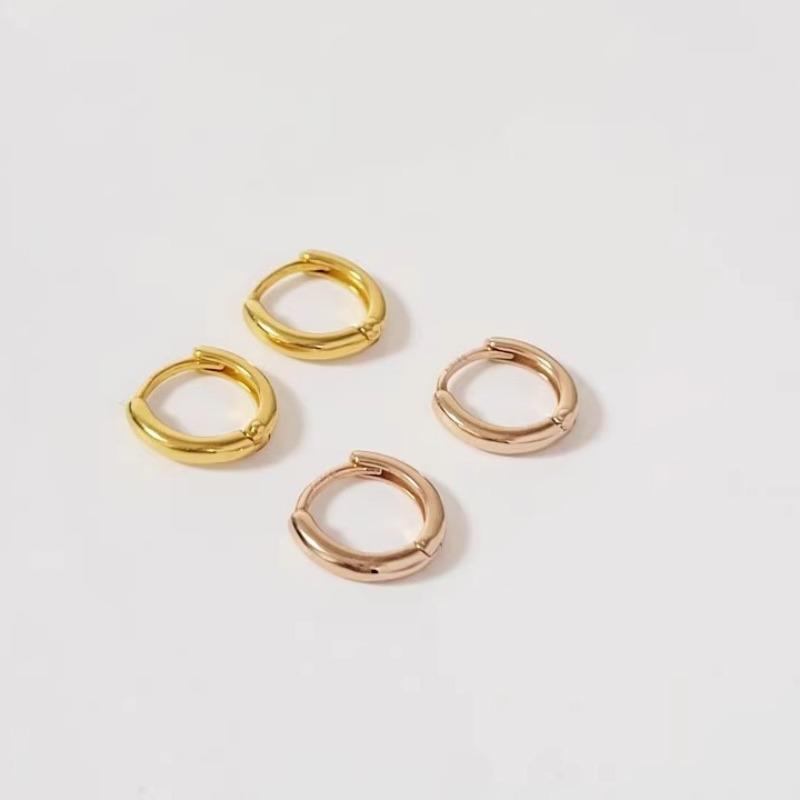 Smooth Surface Stud Earrings, Exclusive and High-end, with Round Silver Pins As Ear Clasps.