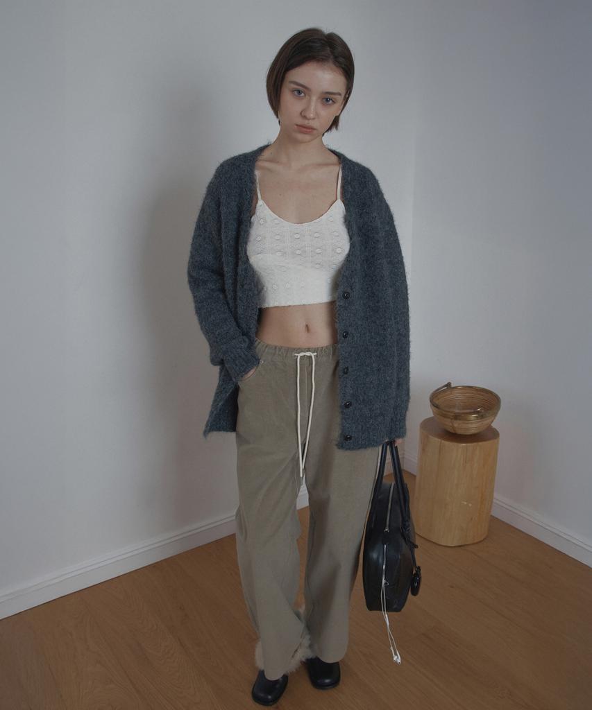 Poetseoul Hairy Over Cardigan_Charcoal