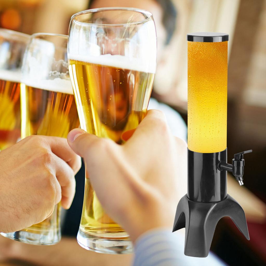 1.5L Three?legged Clear Beer Tower Beverage Dispenser for Parties Home Bar Accessories