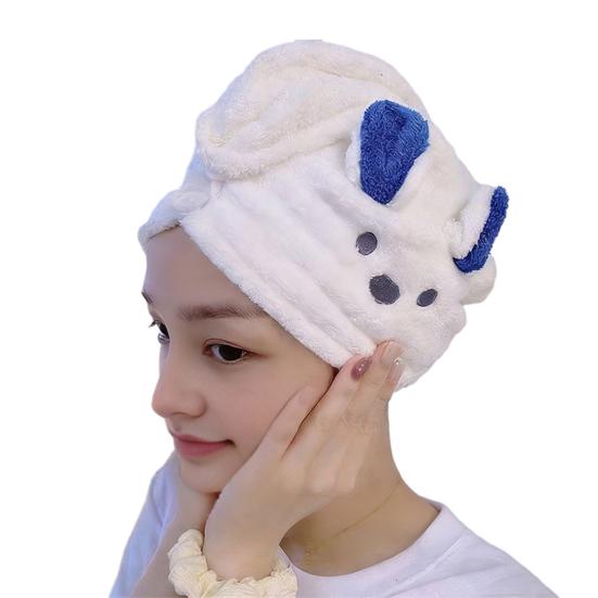 Mikrofaser Haarwickel Damen Koala Haartrockentuch mit Knopf Saugfähig Schnelltrocknend Haarhandtuch Turban Reduziert Frizz für Bad Dusche Spa