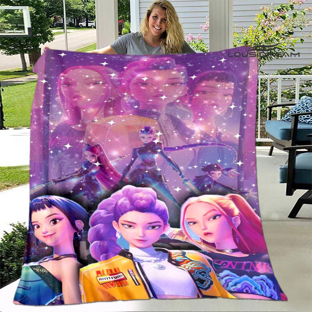 3D KPop Demon Hunters Cartoon blanket Warm blankets Soft and comfortable blanket Home Travel Blankets bed linings Birthday Gift