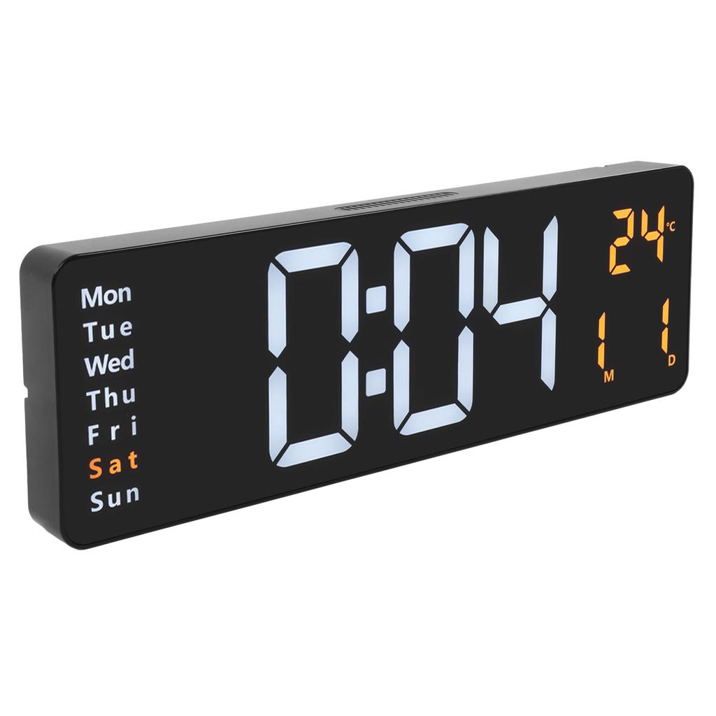 LED Digital Clock Large Screen Wall Mounted Clock with Remote Control 10 Level Adjustable Brightness Date Temperature