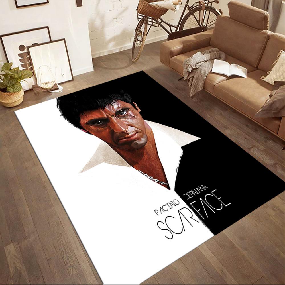 Scarface Square Rugs Are a Great Choice for Living Rooms, Bedrooms, Home Décor, and As Gifts.