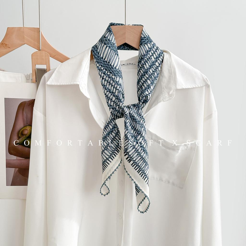 111% Mulberry Silk Scarf Women's Spring and Autumn Thin Versatile Fashion Double Crepe Silk Square Scarf High-end Sunscreen Headscarf