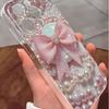 Large Pink Bow Anti-Fall Transparent Case for iPhone 14-17 Pro Max