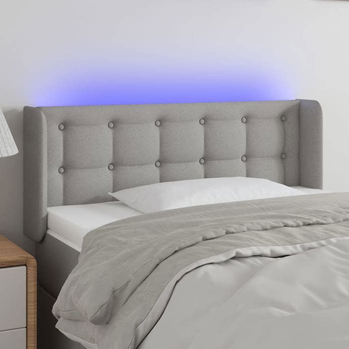 VidaXL LED Headboard Bedroom Furniture Single Bed Accessory Headboard Interior Light Grey 3123652