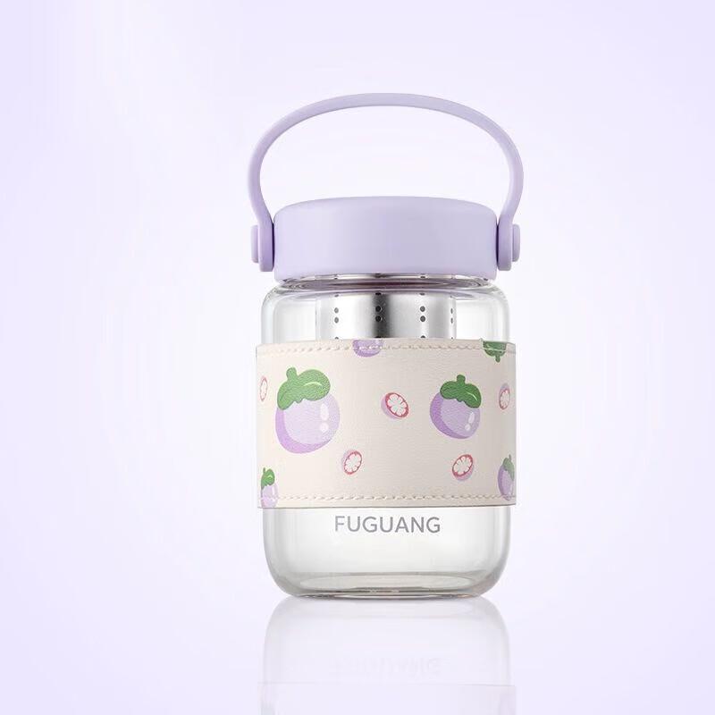 Fuguang Portable Borosilicate Glass Cup with Lid & Sleeve