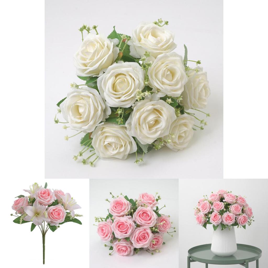 Elegant Fake Rose Flower Arrangement Home Wedding Decoration For Events