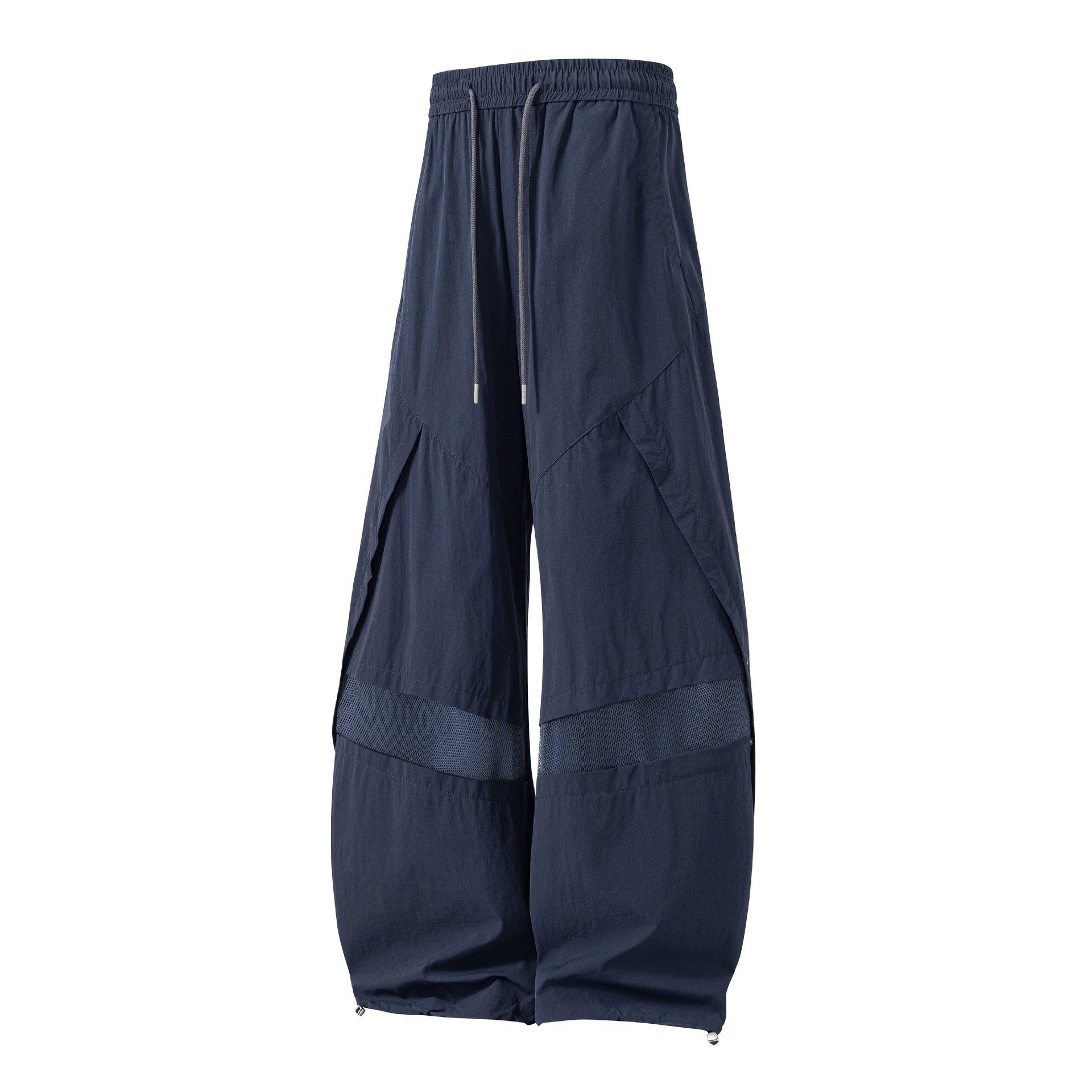 

2026 Summer Men s Ice Silk Straight-Leg Pants: Comfortable, Fashionable, Versatile, Trendy Hollow Design XL